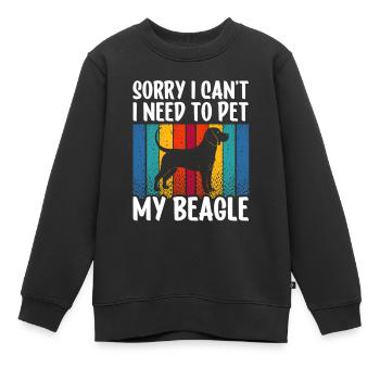 Kann Nicht Ich Muss Meinen Beagle Streicheln Hund - Kinder Premium Organic Sweatshirt - Schwarz - Vorne - AI Model Kid Female (0cm)