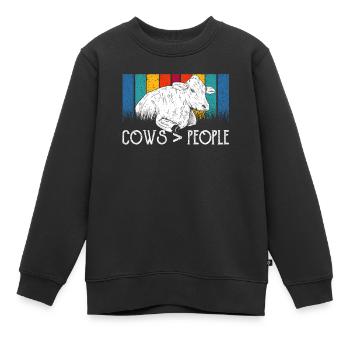 Vaches > personnes Ferme Vache laitière Animaux Vache - Sweat Premium enfant bio - noir - Devant - AI Model Kid Female (0cm)