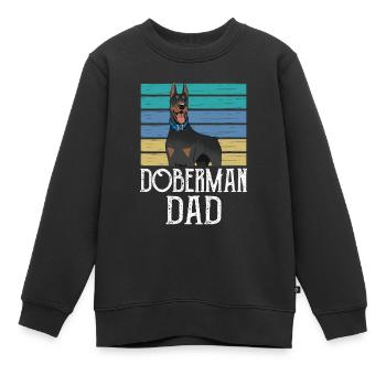 Doberman Papa Boy Type Dobermans Doberman - Kids Premium Organic Sweatshirt - black - Front - AI Model Kid Female (0cm)