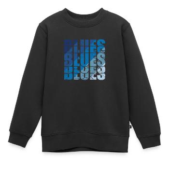 Blues Musik Jazz Trompete Chicago Blues - Kinder Premium Organic Sweatshirt - Schwarz - Vorne - AI Model Kid Female (0cm)