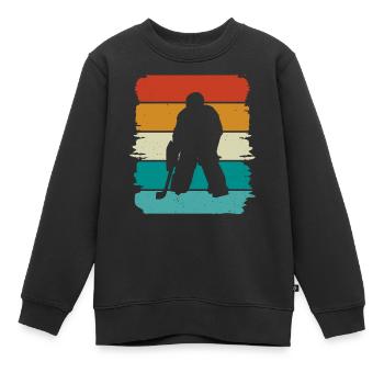 Eishockey  - Kinder Premium Organic Sweatshirt - Schwarz - Vorne - AI Model Kid Female (0cm)