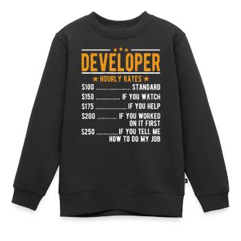 Entwickler Stundenlohn - Kinder Premium Organic Sweatshirt - Schwarz - Vorne - AI Model Kid Female (0cm)