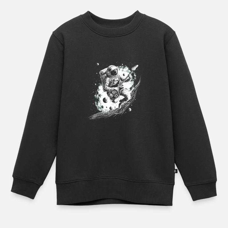 Astronaut Guitar Player - Kinder Premium Organic Sweatshirt - Schwarz