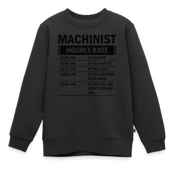 Machine operator plant operator gift - Kids Premium Organic Sweatshirt - black - Front - AI Model Kid Female (0cm)