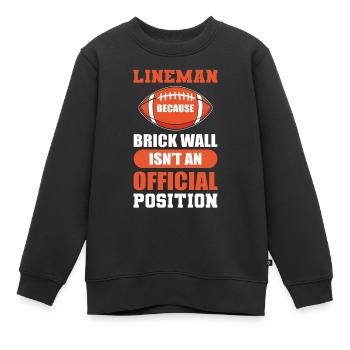 Juge de ligne parce que le mur de briques n’est pas officiel - Sweat Premium enfant bio - noir - Devant - AI Model Kid Female (0cm)