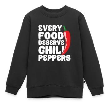 Chili-Pfeffer - Kinder Premium Organic Sweatshirt - Schwarz - Vorne - AI Model Kid Female (0cm)