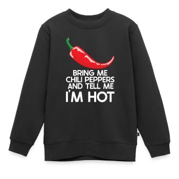 Chili-Pfeffer - Kinder Premium Organic Sweatshirt - Schwarz - Vorne - AI Model Kid Female (0cm)