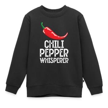 Chili-Pfeffer - Kinder Premium Organic Sweatshirt - Schwarz - Vorne - AI Model Kid Female (0cm)