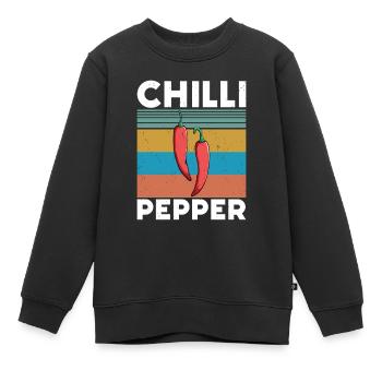 Chili-Pfeffer - Kinder Premium Organic Sweatshirt - Schwarz - Vorne - AI Model Kid Female (0cm)