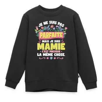 Je Suis Mamie - Sweat Premium enfant bio - noir - Devant - AI Model Kid Female (0cm)