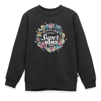 Je Suis Une Mamie - Sweat Premium enfant bio - noir - Devant - AI Model Kid Female (0cm)