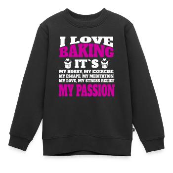 Bäcker Konditor Bäckerei Konditorei Backen - Kinder Premium Organic Sweatshirt - Schwarz - Vorne - AI Model Kid Female (0cm)