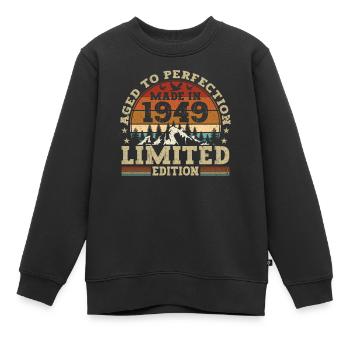 Vintage Jubiläumskollektion 1949 - Kinder Premium Organic Sweatshirt - Schwarz - Vorne - AI Model Kid Female (0cm)