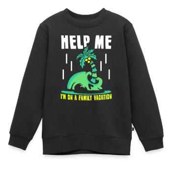 Hilfe Ich Bin Im Familienurlaub Familienferien - Kinder Premium Organic Sweatshirt - Schwarz - Vorne - AI Model Kid Female (0cm)