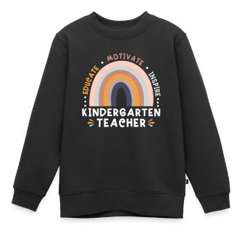 Kindergärtnerin Ausbilden Motivieren Inspirieren - Kinder Premium Organic Sweatshirt - Schwarz - Vorne - AI Model Kid Female (0cm)