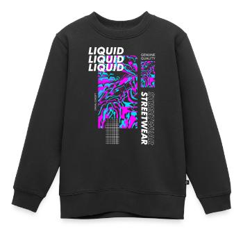 Liquid Urban Streetwear - Kinder Premium Organic Sweatshirt - Schwarz - Vorne - AI Model Kid Female (0cm)