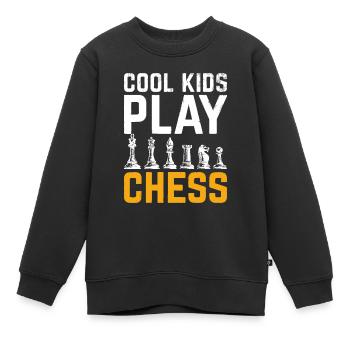 Coole Kinder spielen Chesschess Spiellustige Schach-MemesSpaß - Kinder Premium Organic Sweatshirt - Schwarz - Vorne - AI Model Kid Female (0cm)