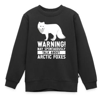 Amoureux du renard arctique - Sweat Premium enfant bio - noir - Devant - AI Model Kid Female (0cm)