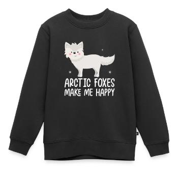 Amoureux du renard arctique - Sweat Premium enfant bio - noir - Devant - AI Model Kid Female (0cm)