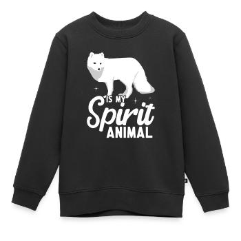 Amoureux du renard arctique - Sweat Premium enfant bio - noir - Devant - AI Model Kid Female (0cm)