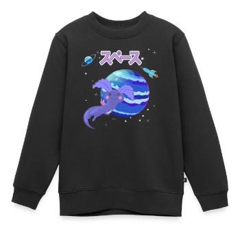 Weltall Axolotl - Kinder Premium Organic Sweatshirt - Schwarz - Vorne - AI Model Kid Female (0cm)
