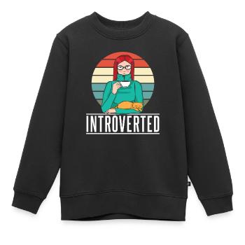 Introverted Sarcasm Introverted Shy - Kids Premium Organic Sweatshirt - black - Front - AI Model Kid Female (0cm)