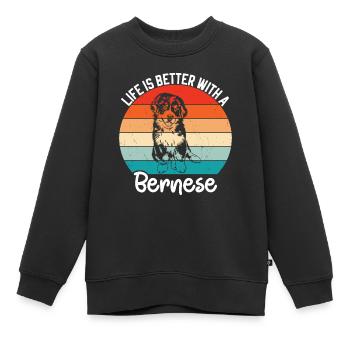 Berner - Kinder Premium Organic Sweatshirt - Schwarz - Vorne - AI Model Kid Female (0cm)