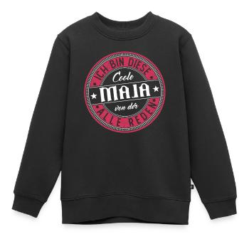 Maja Geschenkidee Geschenk Geburtstag - Kinder Premium Organic Sweatshirt - Schwarz - Vorne - AI Model Kid Female (0cm)