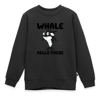 Wal Hallo - Kinder Premium Organic Sweatshirt - Schwarz - Vorne - AI Model Kid Female (0cm)