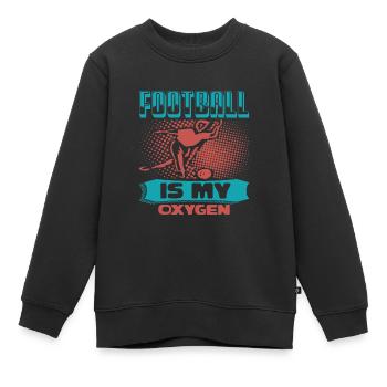 FUSSBALL IST MEIN SAUERSTOFF 2 - Kinder Premium Organic Sweatshirt - Schwarz - Vorne - AI Model Kid Female (0cm)