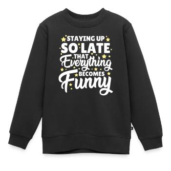 Dormir dormir tard Dire - Sweat Premium enfant bio - noir - Devant - AI Model Kid Female (0cm)