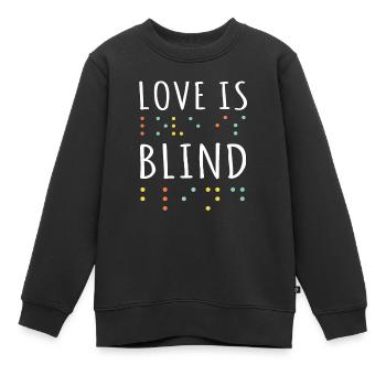 Braille Alphabet Braille Langue Braille Love - Sweat Premium enfant bio - noir - Devant - AI Model Kid Female (0cm)