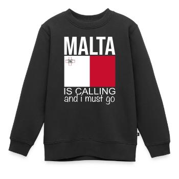 Malta Saying - Kids Premium Organic Sweatshirt - black - Front - AI Model Kid Female (0cm)