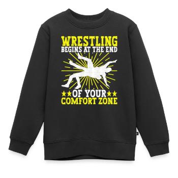 Lutte Lutteurs Lutteurs - Sweat Premium enfant bio - noir - Devant - AI Model Kid Female (0cm)