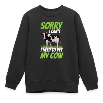 Kann Nicht Ich Muss Meine Kuh Streicheln Kühe - Kinder Premium Organic Sweatshirt - Schwarz - Vorne - AI Model Kid Female (0cm)