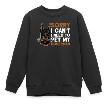 Kann Nicht Ich Muss Meinen Dobermann Streicheln - Kinder Premium Organic Sweatshirt - Schwarz - Vorne - AI Model Kid Female (0cm)