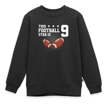Football Star 9 American Football zum 9. - Kinder Premium Organic Sweatshirt - Schwarz - Vorne - AI Model Kid Female (0cm)