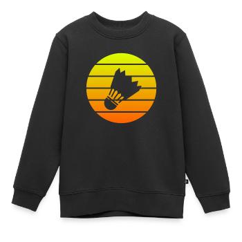 Badminton - Sweat Premium enfant bio - noir - Devant - AI Model Kid Female (0cm)