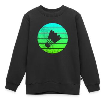 Badminton - Sweat Premium enfant bio - noir - Devant - AI Model Kid Female (0cm)