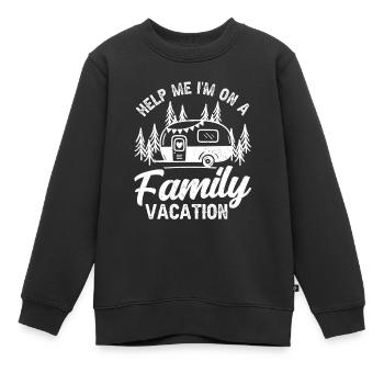 Hilfe Ich Bin Im Familienurlaub Familienferien - Kinder Premium Organic Sweatshirt - Schwarz - Vorne - AI Model Kid Female (0cm)