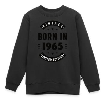 1965 - Baujahr 1965 - Jahrgang 1965 - Kinder Premium Organic Sweatshirt - Schwarz - Vorne - AI Model Kid Female (0cm)
