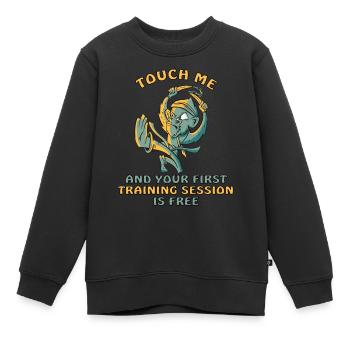 lustiger Affe kann Kampfsport - Kinder Premium Organic Sweatshirt - Schwarz - Vorne - AI Model Kid Female (0cm)