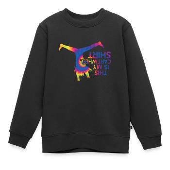 Wagenrad -Gymnast Stürzen - Kinder Premium Organic Sweatshirt - Schwarz - Vorne - AI Model Kid Female (0cm)