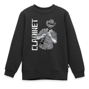 Klarinette Player Orchestra Musiker - Kinder Premium Organic Sweatshirt - Schwarz - Vorne - AI Model Kid Female (0cm)