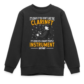Klarinette Player Orchestra Musiker - Kinder Premium Organic Sweatshirt - Schwarz - Vorne - AI Model Kid Female (0cm)