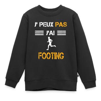 Je peux pas j'ai footing cadeau coureur - Sweat Premium enfant bio - noir - Devant - AI Model Kid Female (0cm)
