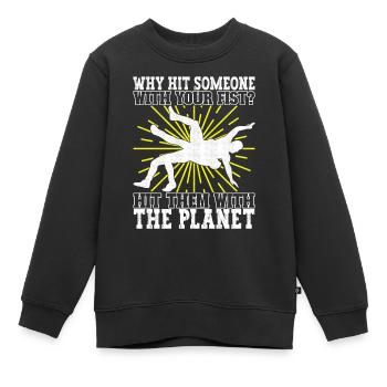 Lutte Lutteurs Lutteurs - Sweat Premium enfant bio - noir - Devant - AI Model Kid Female (0cm)