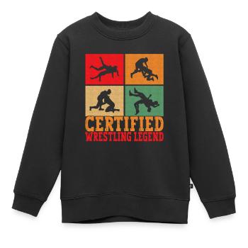 Lutte Lutteurs Lutteurs - Sweat Premium enfant bio - noir - Devant - AI Model Kid Female (0cm)