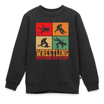 Wrestling Ringen Ringer - Kinder Premium Organic Sweatshirt - Schwarz - Vorne - AI Model Kid Female (0cm)