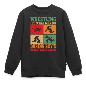 Lutte Lutteurs Lutteurs - Sweat Premium enfant bio - noir - Devant - AI Model Kid Female (0cm)